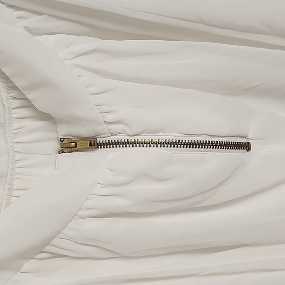 White Open Heart Cut Out Back Chiffon Skater Dress Charlotte Russe b38 - Picture 10 of 10